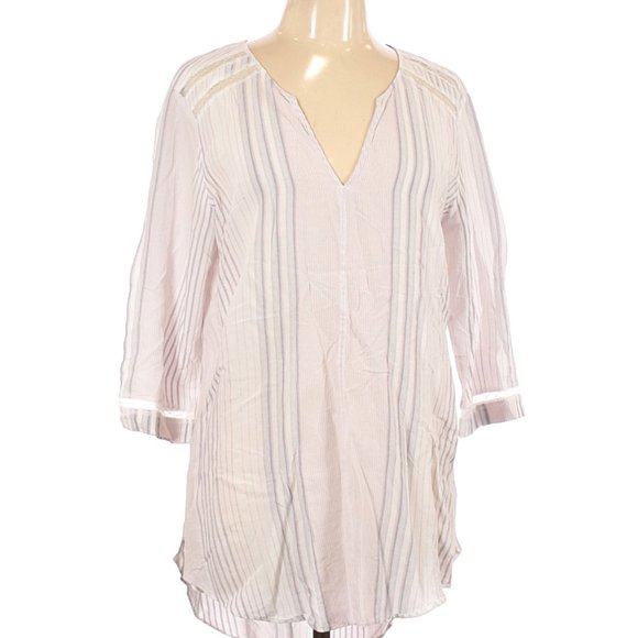 Victoria's Secret Tops - 2/25$ Victoria's Secret Sheer Striped Shirt Sz L